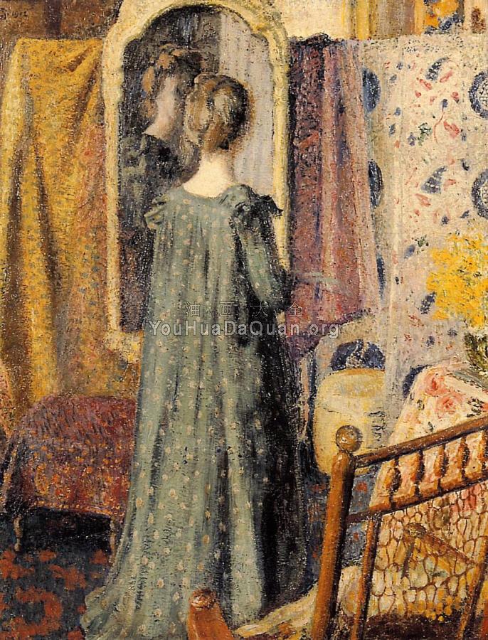 Woman Standing in Front of the Mirror - 乔治·莱门
